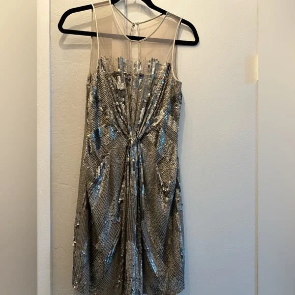 metallic satin midi dress Draped Midi Dress with Metallic Sheen XS / 2 / Pink
